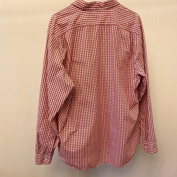 Goodthreads XL Mens Standard Long-Sleeve Gingham Plaid Poplin Shirt Red/White - Picture 3 of 5